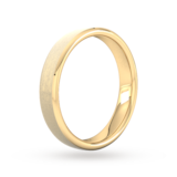 Goldsmiths 4mm D Shape Heavy Polished Chamfered Edges With Matt Centre Wedding Ring In 9 Carat Yellow Gold - Ring Size Y