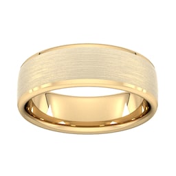 08303634 - 7mm D Shape Heavy Polished Chamfered Edges With Matt Centre Wedding Ring In 9 Carat Yellow Gold