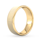 Goldsmiths 7mm D Shape Heavy Polished Chamfered Edges With Matt Centre Wedding Ring In 9 Carat Yellow Gold - Ring Size P