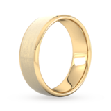 Goldsmiths 7mm D Shape Heavy Polished Chamfered Edges With Matt Centre Wedding Ring In 9 Carat Yellow Gold - Ring Size U