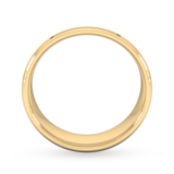 Goldsmiths 7mm D Shape Heavy Polished Chamfered Edges With Matt Centre Wedding Ring In 9 Carat Yellow Gold