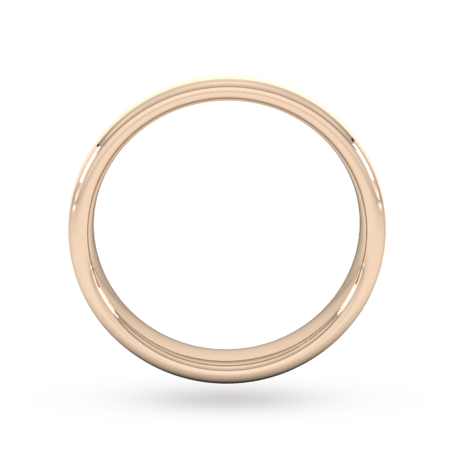Goldsmiths 4mm D Shape Standard Polished Chamfered Edges With Matt Centre Wedding Ring In 9 Carat Rose Gold