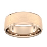 Goldsmiths 8mm D Shape Standard Polished Chamfered Edges With Matt Centre Wedding Ring In 9 Carat Rose Gold - Ring Size S
