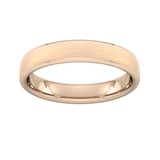 Goldsmiths 4mm D Shape Heavy Polished Chamfered Edges With Matt Centre Wedding Ring In 9 Carat Rose Gold
