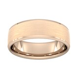 Goldsmiths 7mm D Shape Heavy Polished Chamfered Edges With Matt Centre Wedding Ring In 9 Carat Rose Gold