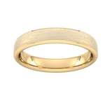 Goldsmiths 4mm D Shape Heavy Polished Chamfered Edges With Matt Centre Wedding Ring In 18 Carat Yellow Gold