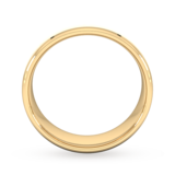 Goldsmiths 7mm D Shape Heavy Polished Chamfered Edges With Matt Centre Wedding Ring In 18 Carat Yellow Gold