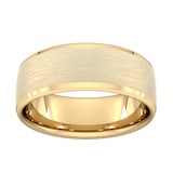 Goldsmiths 8mm D Shape Heavy Polished Chamfered Edges With Matt Centre Wedding Ring In 18 Carat Yellow Gold