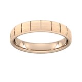 Goldsmiths 4mm Slight Court Extra Heavy Vertical Lines Wedding Ring In 9 Carat Rose Gold - Ring Size Q