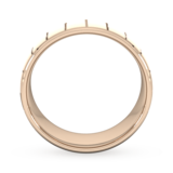 Goldsmiths 8mm Slight Court Extra Heavy Vertical Lines Wedding Ring In 9 Carat Rose Gold