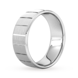 Goldsmiths 8mm Slight Court Standard Vertical Lines Wedding Ring In 18 Carat White Gold - Ring Size X