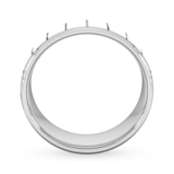 Goldsmiths 8mm Slight Court Standard Vertical Lines Wedding Ring In 18 Carat White Gold - Ring Size X