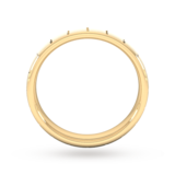 Goldsmiths 4mm Slight Court Standard Vertical Lines Wedding Ring In 18 Carat Yellow Gold