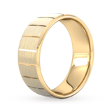 Goldsmiths 8mm Slight Court Extra Heavy Vertical Lines Wedding Ring In 18 Carat Yellow Gold