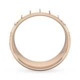 Goldsmiths 8mm Slight Court Heavy Vertical Lines Wedding Ring In 18 Carat Rose Gold