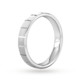 Goldsmiths 4mm Slight Court Standard Vertical Lines Wedding Ring In Platinum - Ring Size R