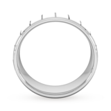 Goldsmiths 8mm Slight Court Heavy Vertical Lines Wedding Ring In Platinum - Ring Size P