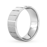 Goldsmiths 8mm Slight Court Extra Heavy Vertical Lines Wedding Ring In Platinum