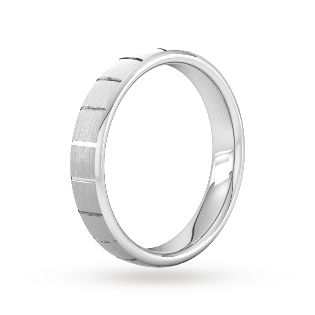Goldsmiths 4mm Traditional Court Heavy Vertical Lines Wedding Ring In 18 Carat White Gold Goldsmiths 4mm Traditional Court Heavy Vertical Lines Wedding Ring In 18 Carat White Gold