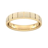 Goldsmiths 4mm Traditional Court Standard Vertical Lines Wedding Ring In 18 Carat Yellow Gold