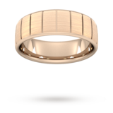 Goldsmiths 7mm Traditional Court Standard Vertical Lines Wedding Ring In 18 Carat Rose Gold - Ring Size Y