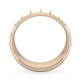 Goldsmiths 8mm Traditional Court Heavy Vertical Lines Wedding Ring In 18 Carat Rose Gold