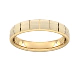Goldsmiths 4mm D Shape Standard Vertical Lines Wedding Ring In 18 Carat Yellow Gold - Ring Size X
