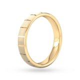 Goldsmiths 4mm D Shape Standard Vertical Lines Wedding Ring In 18 Carat Yellow Gold - Ring Size X