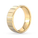 Goldsmiths 7mm D Shape Standard Vertical Lines Wedding Ring In 18 Carat Yellow Gold - Ring Size X
