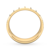 Goldsmiths 7mm D Shape Standard Vertical Lines Wedding Ring In 18 Carat Yellow Gold - Ring Size X