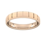 Goldsmiths 4mm D Shape Standard Vertical Lines Wedding Ring In 18 Carat Rose Gold - Ring Size R