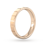 Goldsmiths 4mm D Shape Standard Vertical Lines Wedding Ring In 18 Carat Rose Gold - Ring Size S