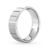 Goldsmiths 7mm D Shape Standard Vertical Lines Wedding Ring In 950  Palladium