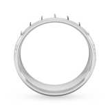 Goldsmiths 8mm D Shape Standard Vertical Lines Wedding Ring In 950  Palladium - Ring Size O