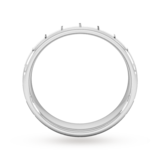 Goldsmiths 4mm D Shape Heavy Vertical Lines Wedding Ring In 950  Palladium - Ring Size Q