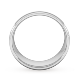 Goldsmiths 8mm Slight Court Standard Matt Centre With Grooves Wedding Ring In 9 Carat White Gold - Ring Size P