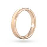 Goldsmiths 4mm Slight Court Extra Heavy Matt Centre With Grooves Wedding Ring In 9 Carat Rose Gold