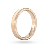 Goldsmiths 4mm Slight Court Standard Matt Centre With Grooves Wedding Ring In 18 Carat Rose Gold - Ring Size Q