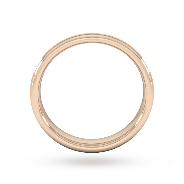 Goldsmiths 4mm Slight Court Standard Matt Centre With Grooves Wedding Ring In 18 Carat Rose Gold - Ring Size Q