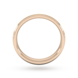 Goldsmiths 4mm Slight Court Standard Matt Centre With Grooves Wedding Ring In 18 Carat Rose Gold - Ring Size Q