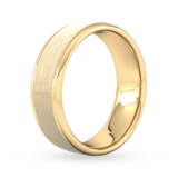 Goldsmiths 7mm Traditional Court Standard Matt Centre With Grooves Wedding Ring In 9 Carat Yellow Gold