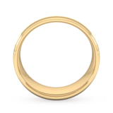 Goldsmiths 8mm Traditional Court Heavy Matt Centre With Grooves Wedding Ring In 9 Carat Yellow Gold