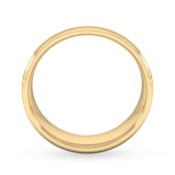 Goldsmiths 7mm Traditional Court Heavy Matt Centre With Grooves Wedding Ring In 18 Carat Yellow Gold - Ring Size Y