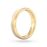 Goldsmiths 4mm D Shape Standard Matt Centre With Grooves Wedding Ring In 18 Carat Yellow Gold - Ring Size Q