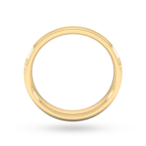 Goldsmiths 4mm D Shape Standard Matt Centre With Grooves Wedding Ring In 18 Carat Yellow Gold