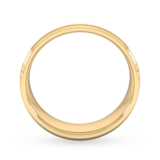 Goldsmiths 7mm D Shape Heavy Matt Centre With Grooves Wedding Ring In 18 Carat Yellow Gold - Ring Size M
