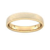 Goldsmiths 4mm Slight Court Extra Heavy Diagonal Matt Finish Wedding Ring In 9 Carat Yellow Gold - Ring Size P