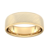 Goldsmiths 7mm Slight Court Extra Heavy Diagonal Matt Finish Wedding Ring In 9 Carat Yellow Gold