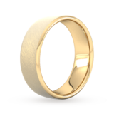 Goldsmiths 7mm Slight Court Extra Heavy Diagonal Matt Finish Wedding Ring In 9 Carat Yellow Gold