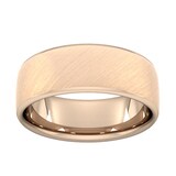 Goldsmiths 8mm Slight Court Heavy Diagonal Matt Finish Wedding Ring In 9 Carat Rose Gold - Ring Size Q
